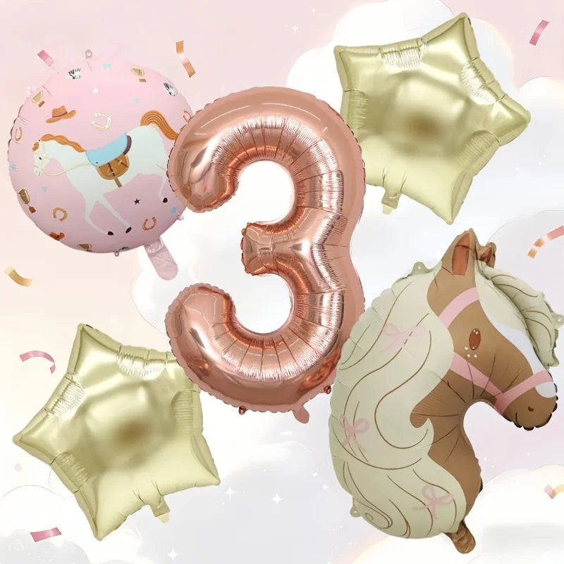 ballons anniversaire cheval chiffre 3