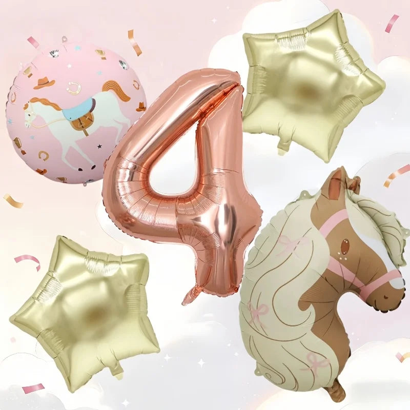 ballons anniversaire cheval chiffre 4
