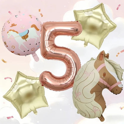 ballons anniversaire cheval chiffre 5