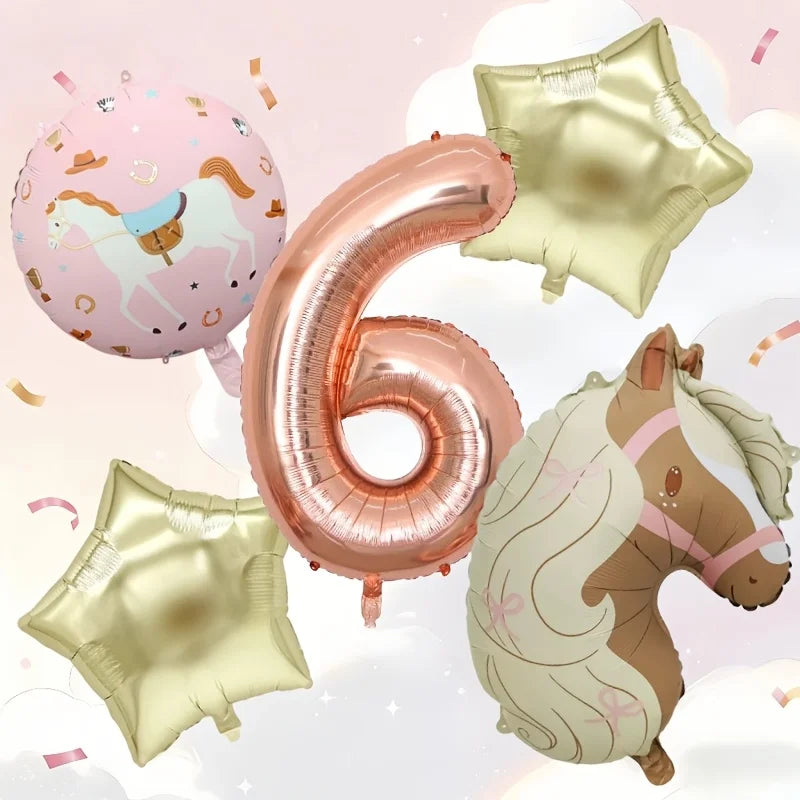 ballons anniversaire cheval chiffre 6