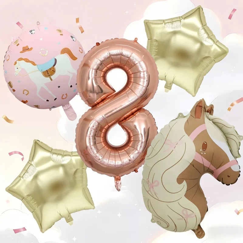 ballons anniversaire cheval chiffre 8