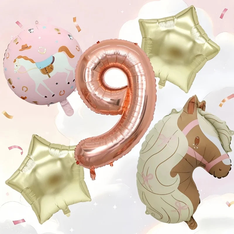 ballons anniversaire cheval chiffre 9