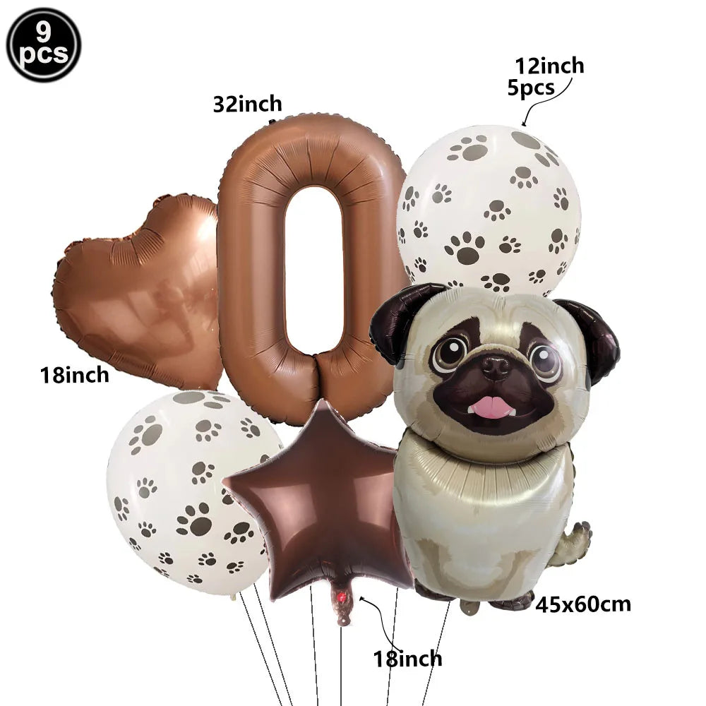 ballons anniversaire chien chiffre 0