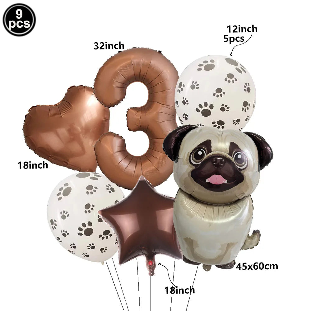 ballons anniversaire chien chiffre 3