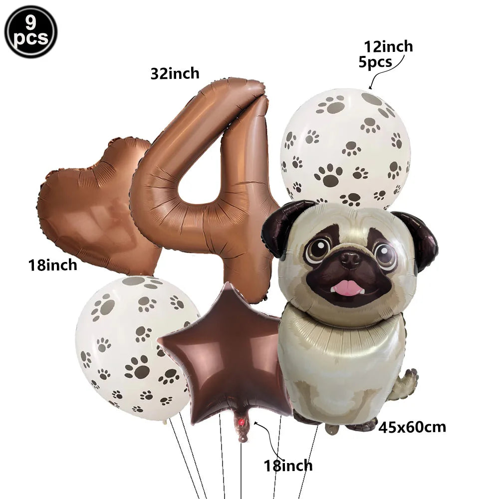 ballons anniversaire chien chiffre 4