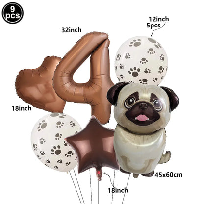 ballons anniversaire chien chiffre 4