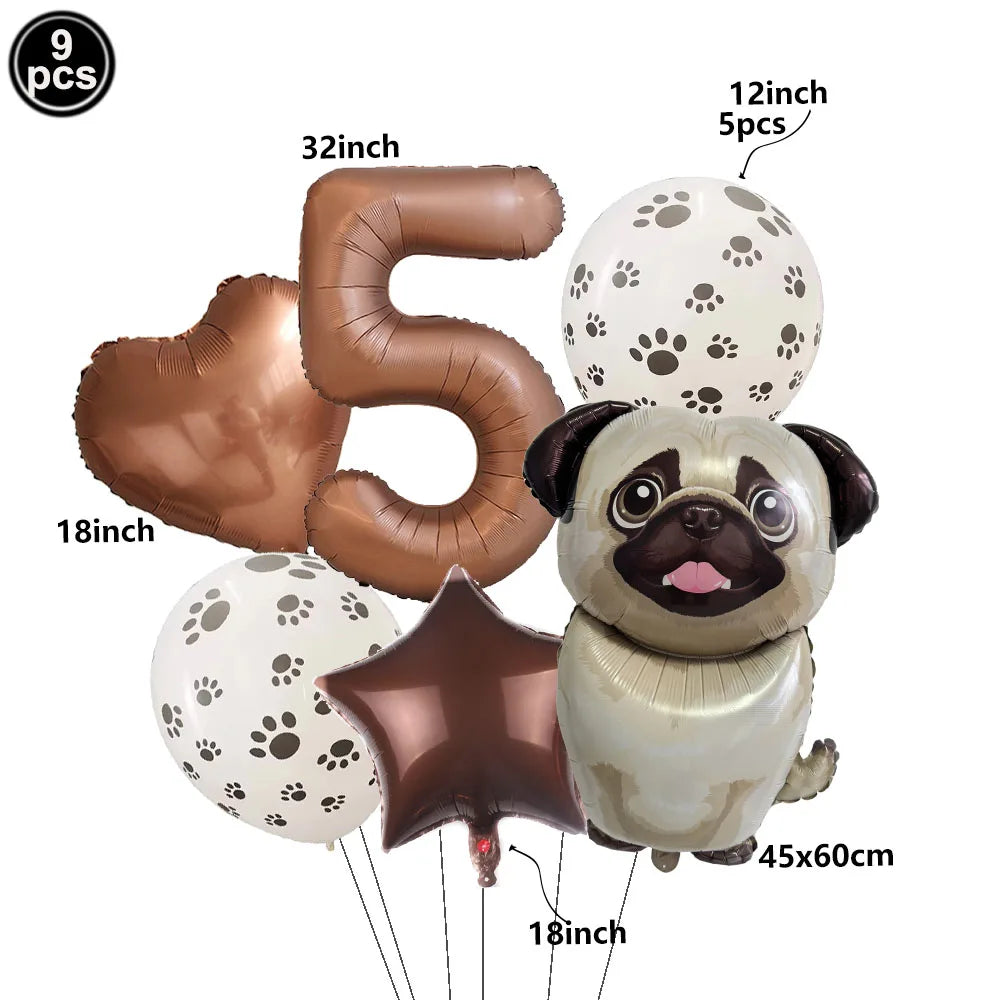 ballons anniversaire chien chiffre 5