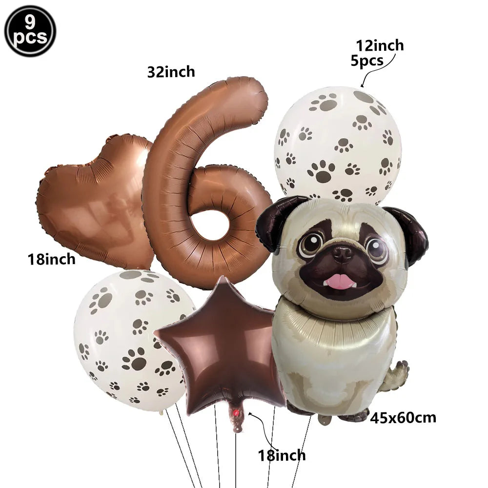 ballons anniversaire chien chiffre 6