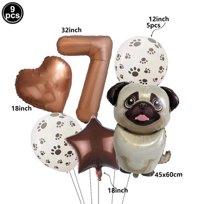 ballons anniversaire chien chiffre 7