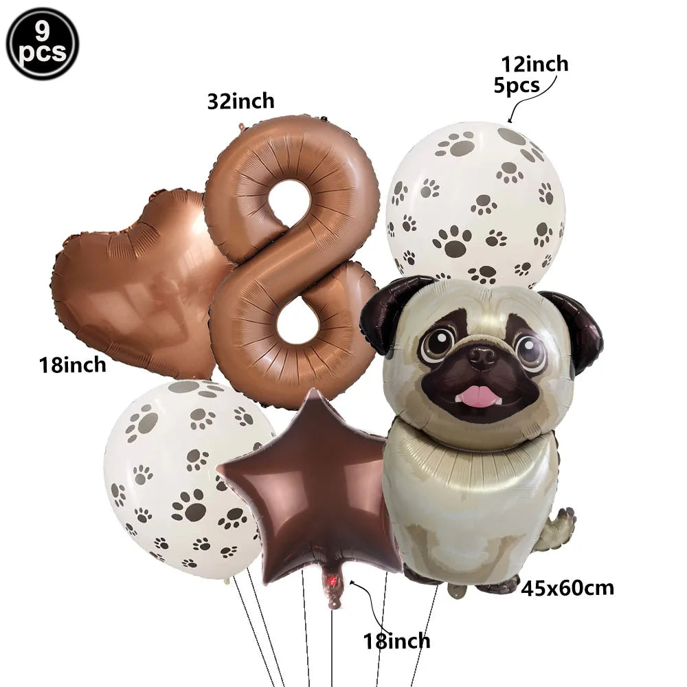 ballons anniversaire chien chiffre 8