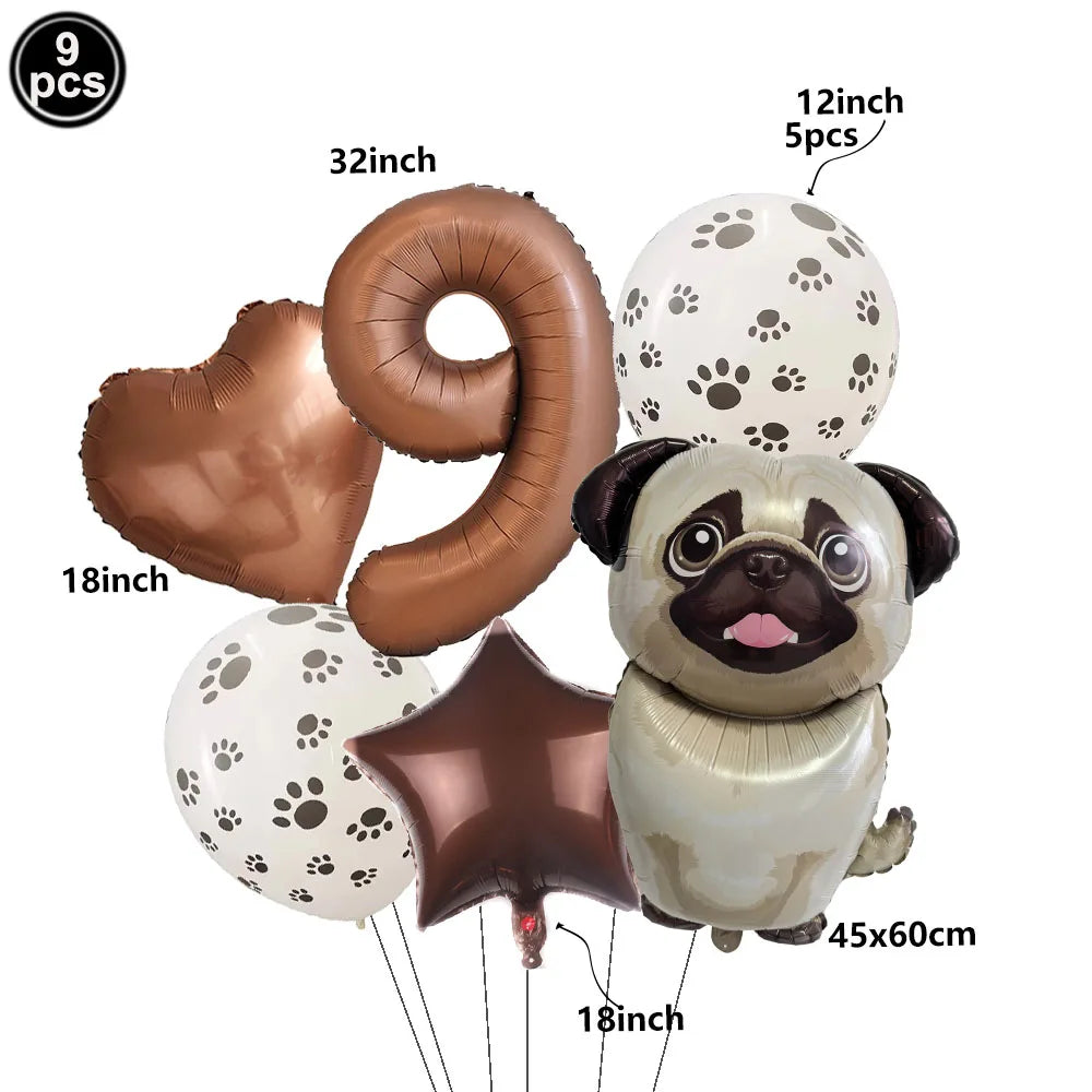 ballons anniversaire chien chiffre 9