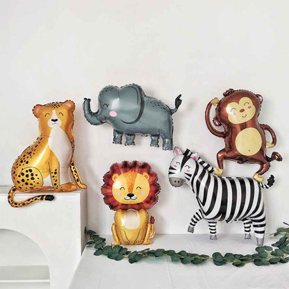 ballons anniversaire jungle tigre elephant lion singe zebre