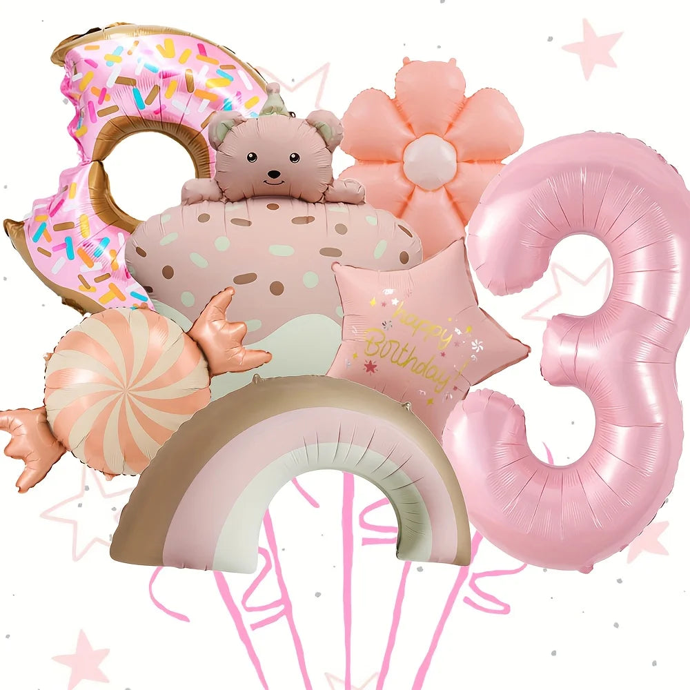ballons anniversaire ourson gourmandises chifre 3