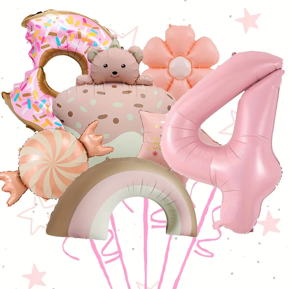 ballons anniversaire ourson gourmandises chifre 4
