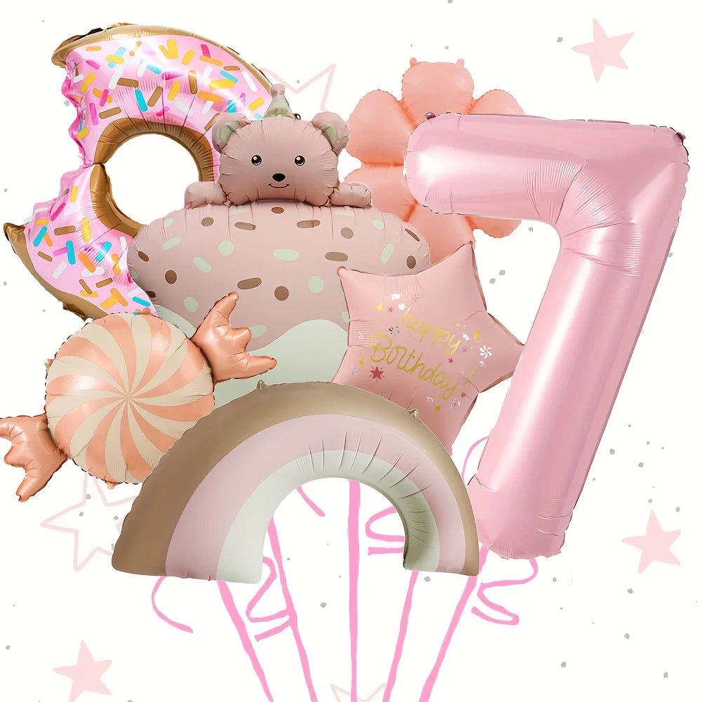 ballons anniversaire ourson gourmandises chifre 7