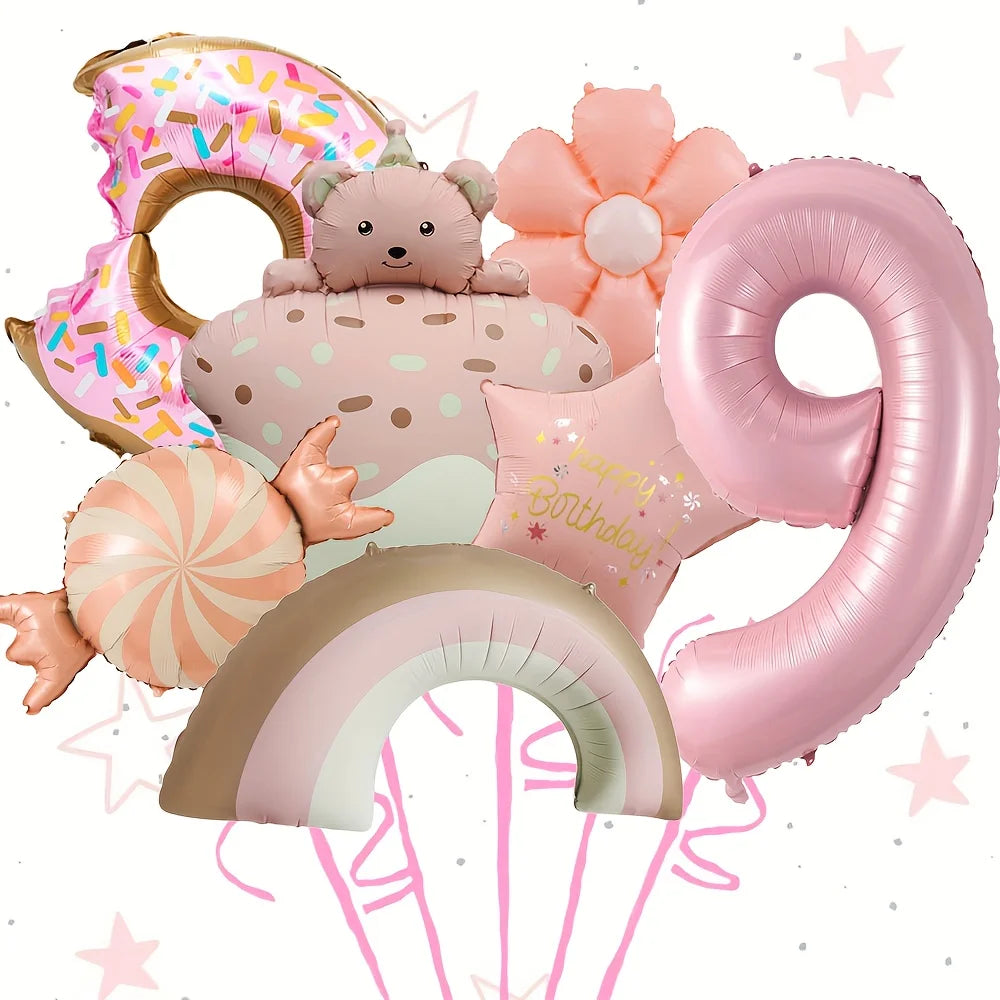 ballons anniversaire ourson gourmandises chifre 9