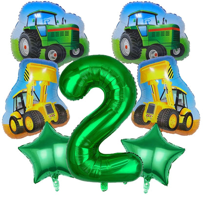 ballons anniversaire tracteur chiffre 2