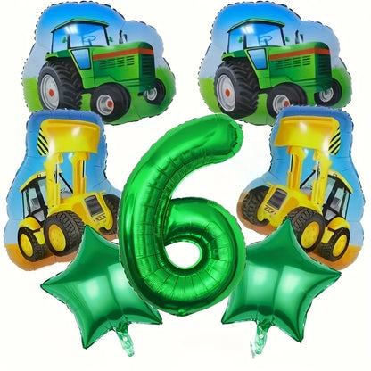 ballons anniversaire tracteur chiffre 6