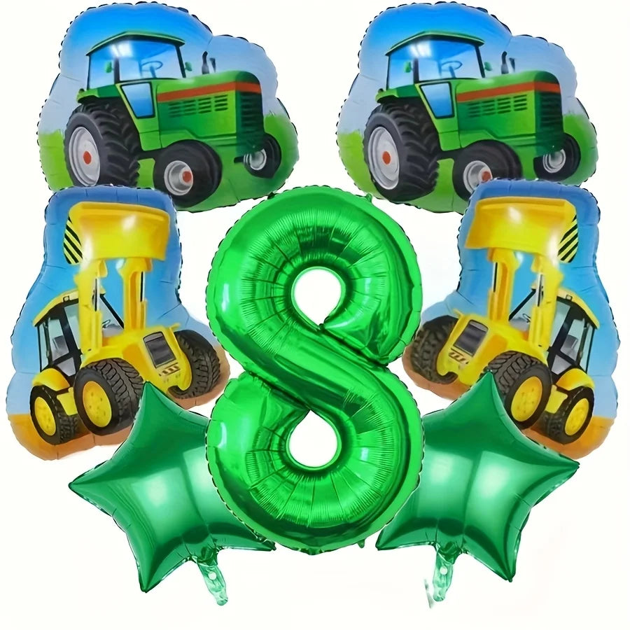 ballons anniversaire tracteur chiffre 8