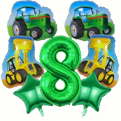 ballons anniversaire tracteur chiffre 8