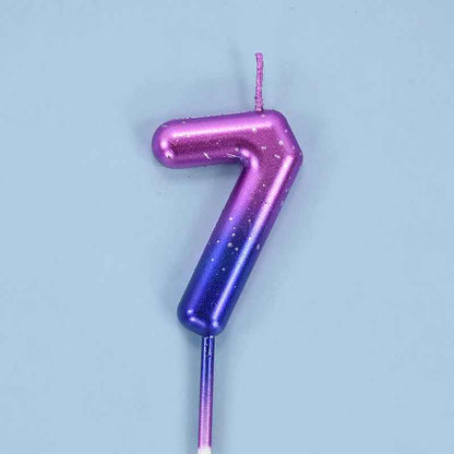 bougie anniversaire 7 degrade mauve bleu