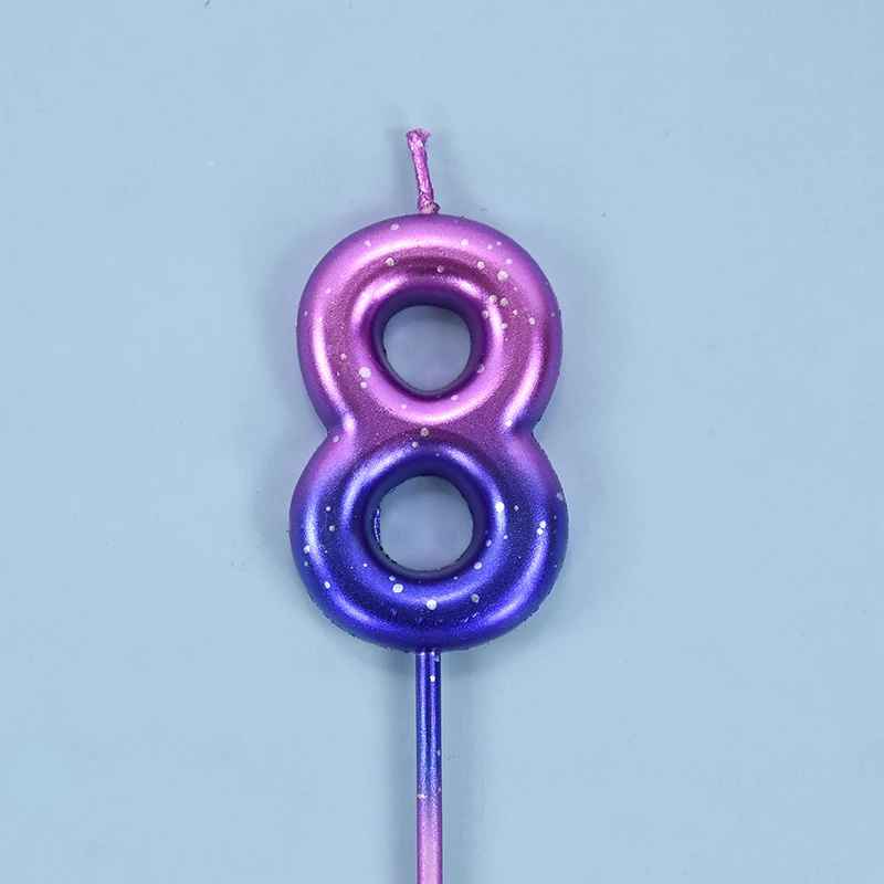 bougie anniversaire 8 degrade mauve bleu