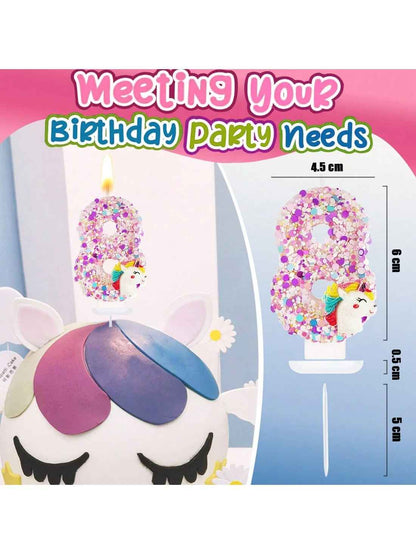 bougie anniversaire licorne pailettes dimension