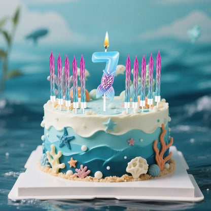 bougie anniversaire sirene 7 gateau thematique sirene