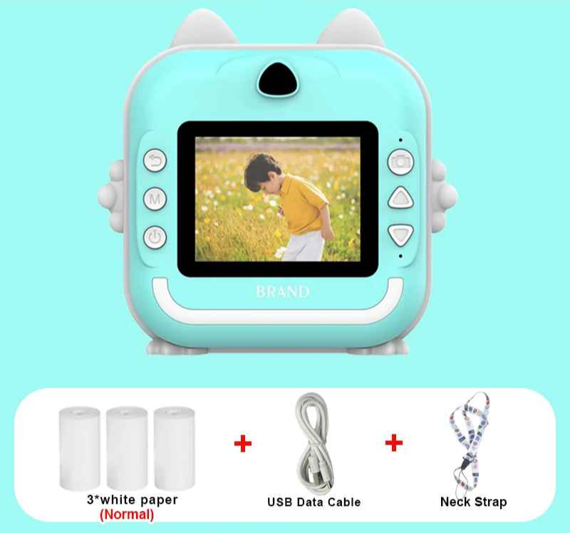 cadeau anniversaire appareil photo instantane enfant vert rose kit