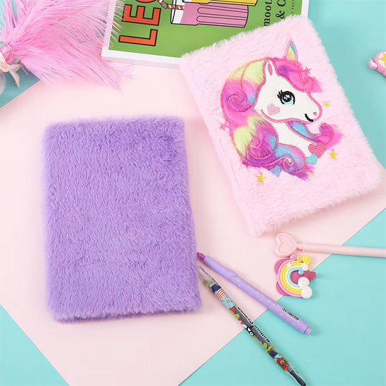 cadeau anniversaire carnet licorne mauve rose recto verso