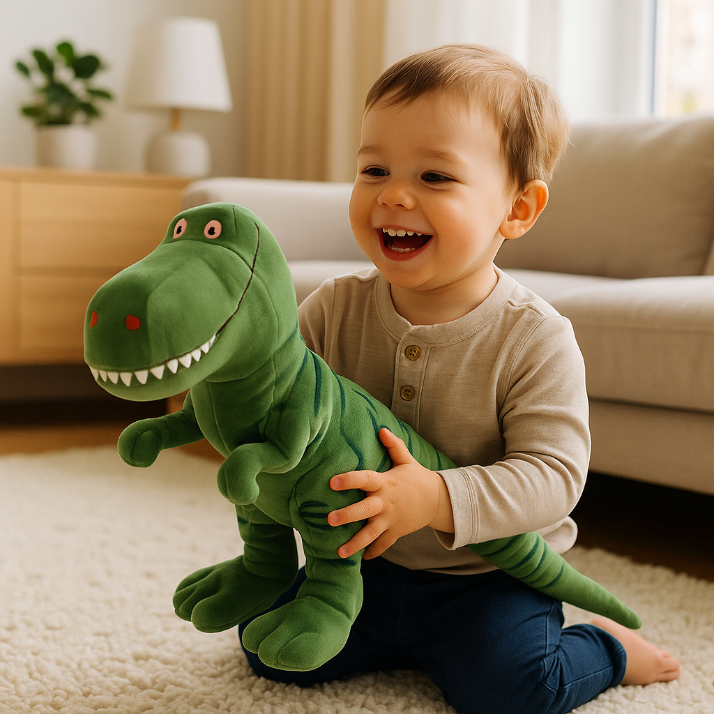 cadeau anniversaire peluche dinosaure vert garcon