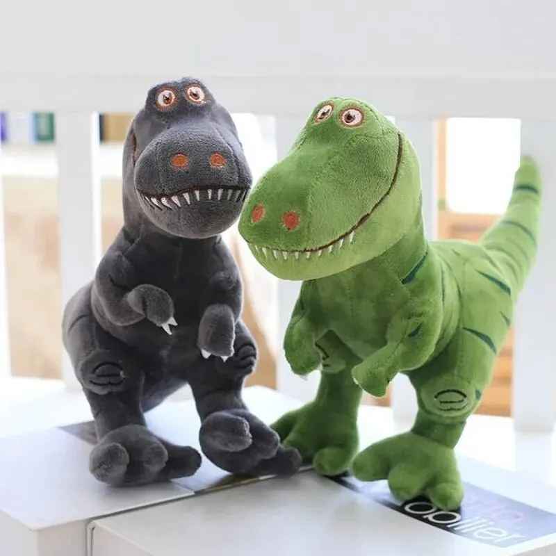 cadeau anniversaire peluche dinosaure vert gris