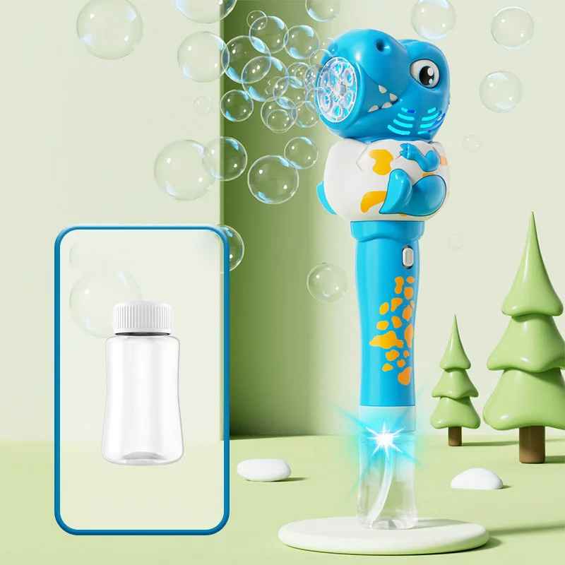 cadeau anniversaire pistolet a bulles dinosaure bleu