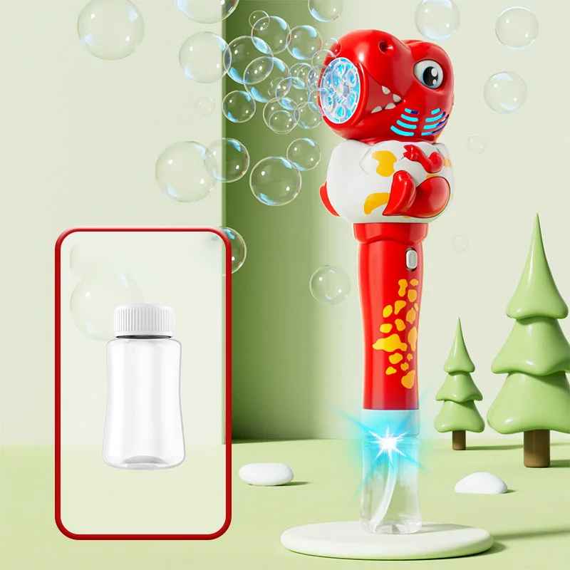 cadeau anniversaire pistolet a bulles dinosaure rouge