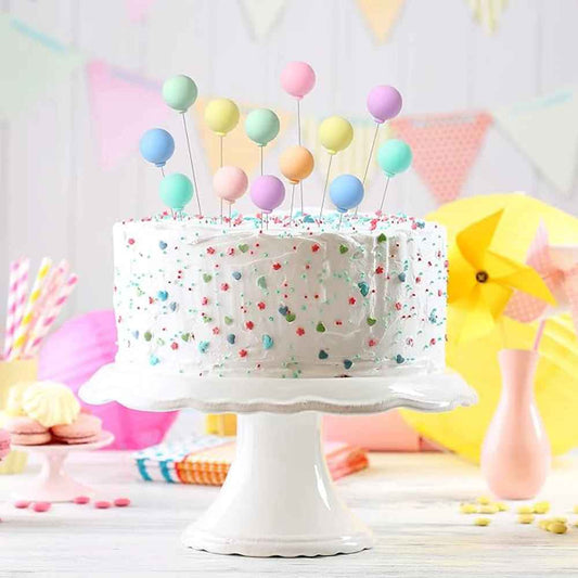 cake topper boules multicolores pastelles gateau confetti