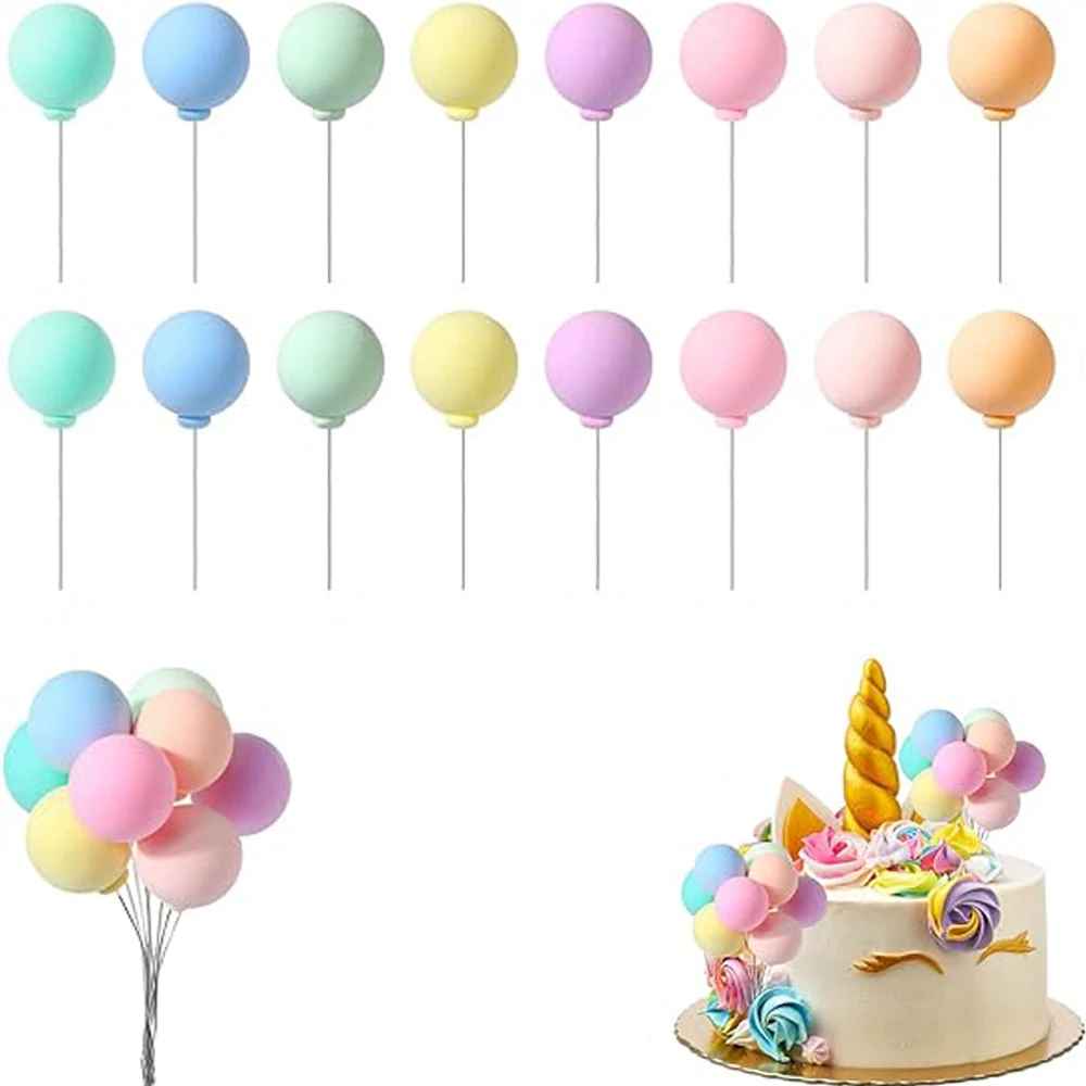 cake topper boules multicolores pastelles gateau licorne