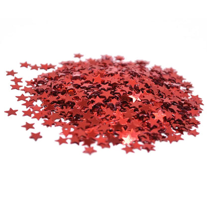 confetti brillants etoiles rouge