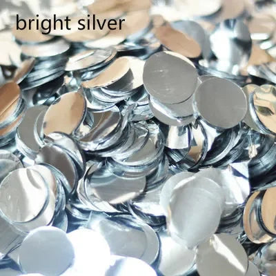 confettis ronds papier soie argent