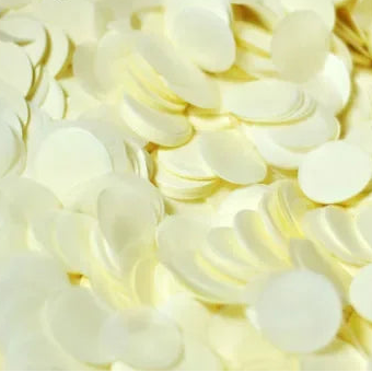 confettis ronds papier soie beige