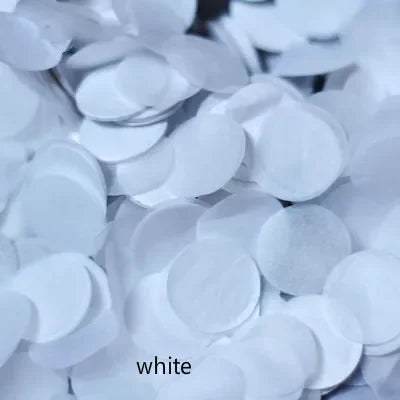 confettis ronds papier soie blanc