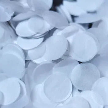 confettis ronds papier soie blanc