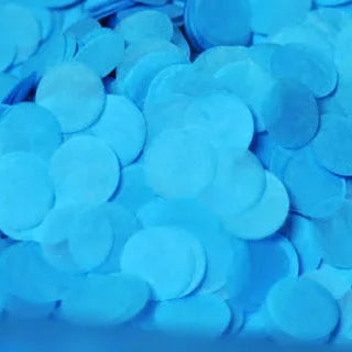 confettis ronds papier soie bleu fonce