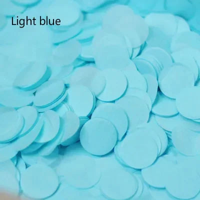 confettis ronds papier soie bleu pale