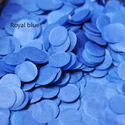 confettis ronds papier soie bleu royale