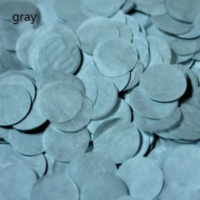 confettis ronds papier soie gris