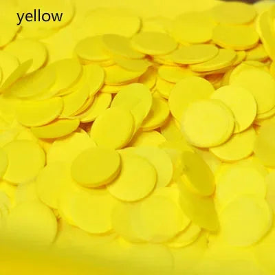 confettis ronds papier soie jaune