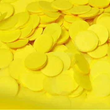 confettis ronds papier soie jaune