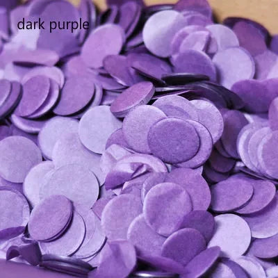 confettis ronds papier soie mauve