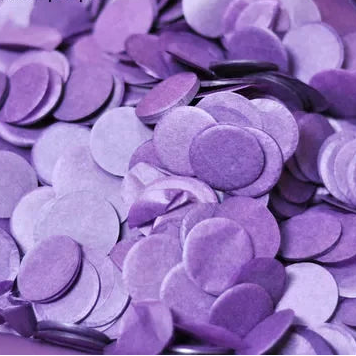 confettis ronds papier soie mauve