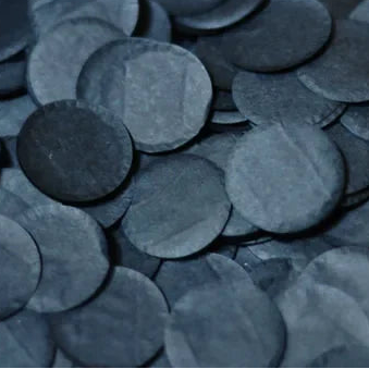 confettis ronds papier soie noir